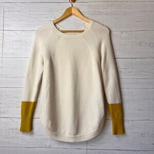 Anthropologie Sweater Womens Size XS Ivory & Mustard Cuffs Rebekah Tunic